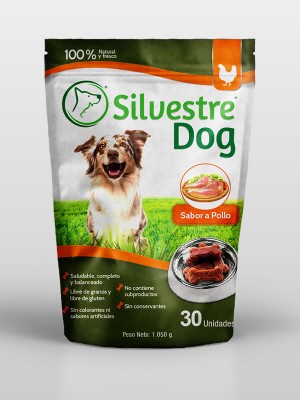 Silvestre Dog Pollo Bolsa 1.050 gramos (30 Unidades)